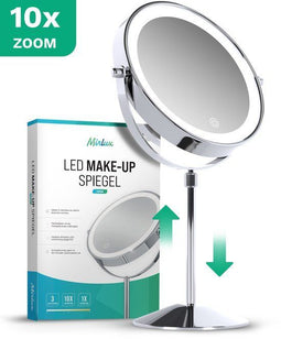 Mirlux Luxe Make-upspiegel - LED-verlichting - 10x Vergroting - Chroom