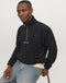 JACK&JONES JORVESTERBRO - Fleece Quarter Zip - Lange mouwen - Zwart