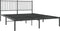 vidaXL - Bedframe - met - hoofdbord - metaal - zwart - 160x200 - cm