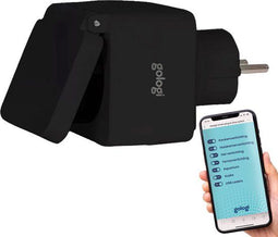 Gologi Slimme stekker buiten - Smart plug - IP44 - Tijdschakelaar - Energiemeter - WIFI - Google Home & Amazon Alexa - Zwart