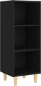 vidaXL - Dressoir - 34,5x32,5x90 - cm - bewerkt - hout - zwart