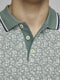 Jack & Jones JPRBLUWIN - Polo korte mouw - Groene polo met bloemen - Dark Forest - Maat S