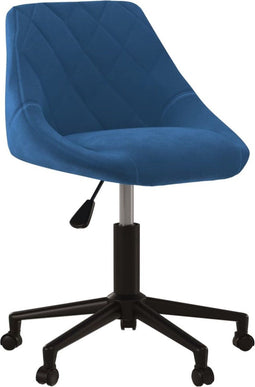 vidaXL - Kantoorstoel - draaibaar - fluweel - blauw