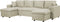 SOMMEN - Hoekslaapbank - Beige - Symmetrisch - 287 cm - Polyester