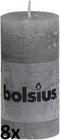 Bolsius - Rustiekkaarsen - 8 - st - 100x50 - mm - lichtgrijs