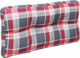 vidaXL - Palletkussen - ruitpatroon - 80x40x12 - cm - stof - ruitpatroon - rood