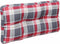 vidaXL - Palletkussen - ruitpatroon - 80x40x12 - cm - stof - ruitpatroon - rood