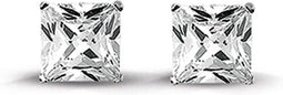 New Bling 921174008 - Zilveren oorstekers - vierkant zirkonia 8 mm - zilverkleurig