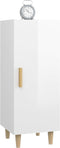 vidaXL - Dressoir - 34,5x34x90 - cm - bewerkt - hout - hoogglans - wit