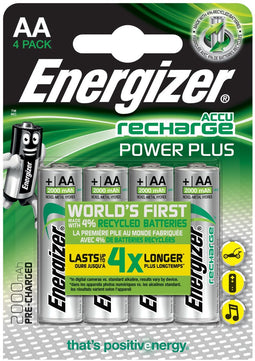 Energizer ENR Recharge Power Plus 2000 AA - Oplaadbare Batterijen - 1000x herlaadbaar (4 stuks)
