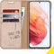 Accezz Hoesje Geschikt voor Samsung Galaxy S21 Hoesje Met Pasjeshouder - Accezz Wallet Softcase Bookcase - goud