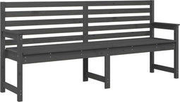 vidaXL - Tuinbank - 203,5x48x91,5 - cm - massief - grenenhout - grijs