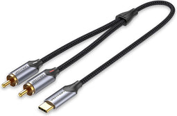 Vention USB Type-C naar RCA Audio Kabel Adapter - DAC chip - 3 Meter