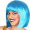Atosa Verkleedpruik voor dames half lang haar - Blauw - Bob lijn - Carnaval/party