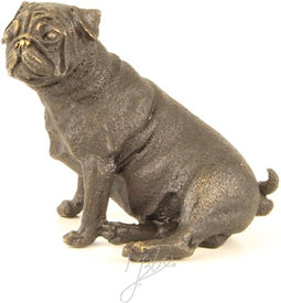 BRONZEN ZITTENDE MOPSHOND