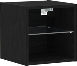 vidaXL - LED - TV - Kast - Zwart - Eiken - 30x28,5x30 - cm - Gelaagd - Hout