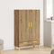 vidaXL - Hoge - kast - 70x31x115 - cm - bewerkt - hout - artisanaal - eikenkleur