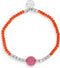 Scmyk BG-267 - Kralenarmband - Roze agaat steen - Zilverkleurig