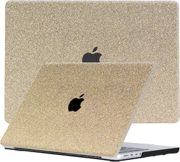 Lunso Geschikt voor MacBook Air 15 inch (2023-2025) cover hoes - case - Glitter Goud