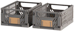 Set van opstapelbare opbergboxen Donker grijs 25 x 16,5 x 10 cm