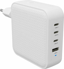 HyperJuice HJ1002WHWWGL - 4-port GaN Reisoplader - 100W Max per USB-C poort - Wit