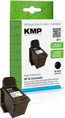 KMP H11 - Inktcartridge - Pigmentbasis - Zwart