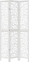 vidaXL - Kamerscherm - met - 3 - panelen - massief - paulowniahout - wit