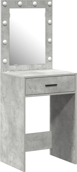 vidaXL - Make-up - Tafel - met - LED - Verlichting - in - Betonnen - Grijs, - 50x41x135 - cm
