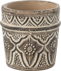 J-Line bloempot Provence Terracotta - keramiek - bruin - small - Ø 13.00 cm - 2 stuks