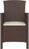 vidaXL - Tuinstoel - met - kussen - polypropeen - rattan - bruin