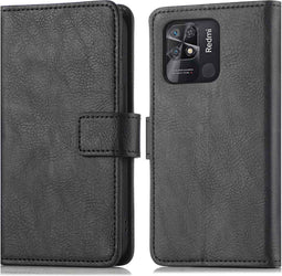 iMoshion Hoesje Geschikt voor Xiaomi Redmi 10C Hoesje Met Pasjeshouder - iMoshion Luxe Bookcase - Zwart