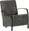 vidaXL Fauteuil echt leer verweerd grijs