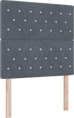 vidaXL - Hoofdbord - Cristal - Knop - Tufted - Donkergrijs - 100 - cm - Velours