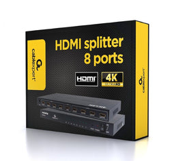 Cablexpert 8-poorts HDMI Splitter - Verdeel 1 HDMI-signaal naar 8 schermen - Zwart