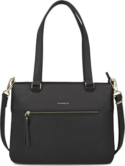 Travelon Addison - Anti-diefstal Tote Bag - RFID vergrendelbare ritsen lock-down band - Zwart