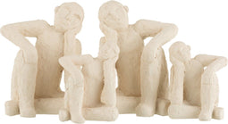 J-Line boekensteun Zittend - cement - wit - large - 2 stuks