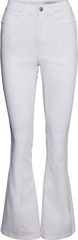 NOISY MAY NMSALLIE HW FLARE JEANS - Flared denim - High waist - Wit - Maat W27 X L34