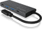 ICY BOX IB-HUB1428-C31 USB-C (USB 3.2 Gen 2) multiport hub 4 poorten Antraciet, Zwart