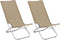 vidaXL - Strandstoelen - 2 - st - inklapbaar - stof - taupe