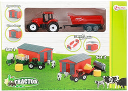 TRACTOR Set Schuur en tractor met acc - assorti