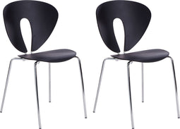 TRACY - Eetkamerstoelen set van 2 - Zwart - Polypropyleen