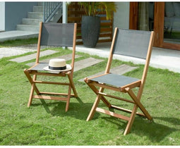 Trädgårdsstol Acacia 50 x 57 x 90 cm Grijs (4 Onderdelen)