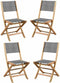 Trädgårdsstol Acacia 50 x 57 x 90 cm Grijs (4 Onderdelen)