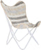 Trädgårdsstol DKD Home Decor Grijs Katoen Wit Ijzer (74 x 65 x 90 cm)