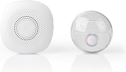 Draadloze Deurbelset - Netvoeding - 220 - 240 V AC 50 Hz - 1x CR2032 - Volume: 80 dB - Signaalbereik: 300 m - IP44 - Instelbaar volume - 36 Melodiën - 1 Ontvanger - Wit