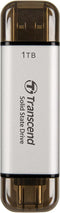 Transcend ESD310 1 TB - SSD Extern - 1 TB - USB 3.2 Gen 2 (3.1 Gen 2) - 3D NAND - USB Type-C/A - zilver