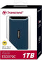 Transcend ESD370C 1 TB Externe SSD harde schijf USB-C, USB-A Marine-blauw TS1TESD370C