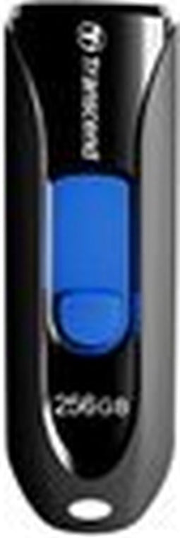 Transcend JetFlash® 790 USB-stick 256 GB Zwart, Blauw TS256GJF790K USB 3.2 Gen 2 (USB 3.1)