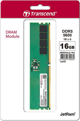 Transcend JetRam JM5600ALE-16G geheugenmodule 16 GB 1 x 16 GB DDR5 5600 MHz ECC