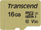 Transcend Premium 500S microSDHC-kaart 16 GB Class 10, UHS-I, UHS-Class 3, v30 Video Speed Class Incl. SD-adapter